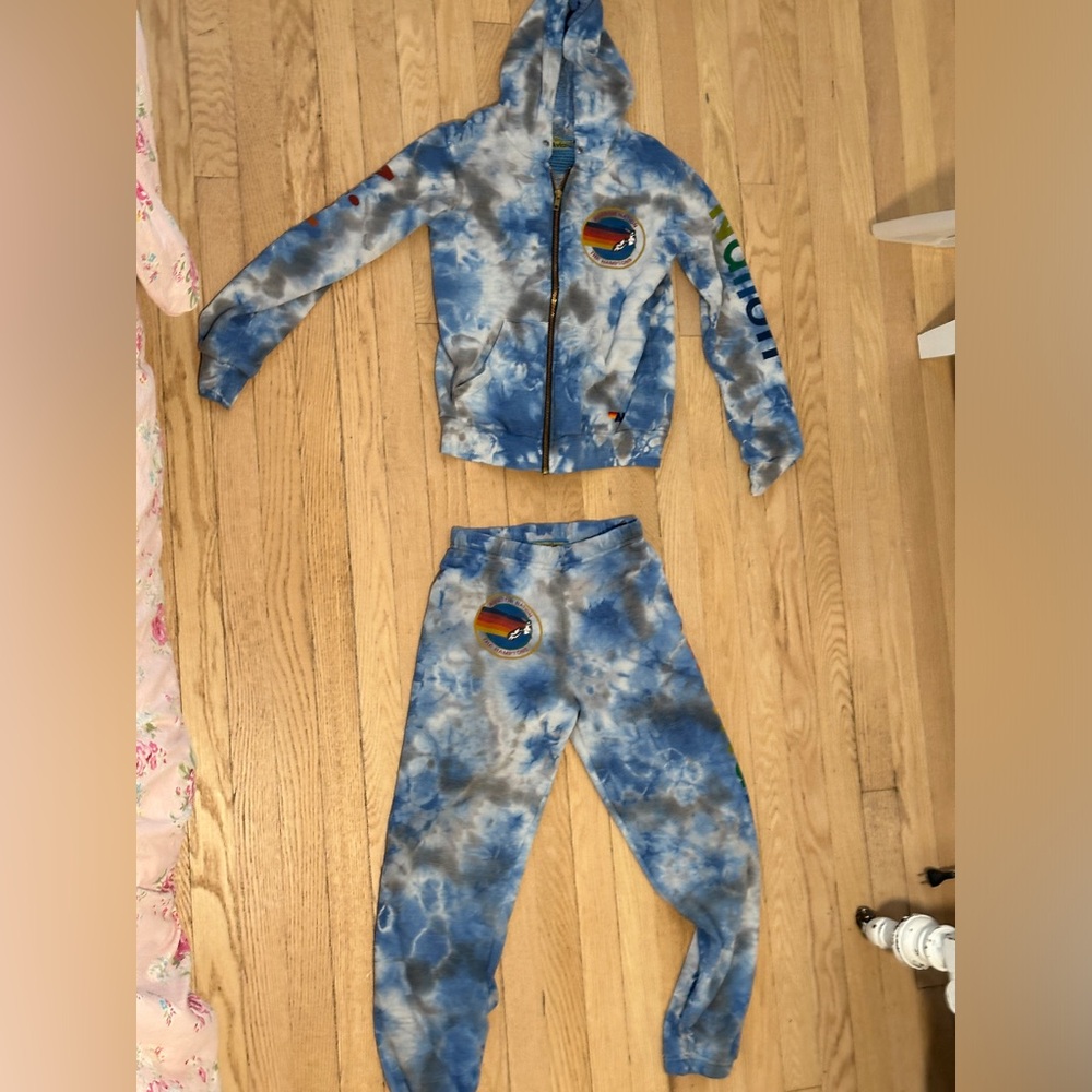 Blue Tie-Dye Tracksuit Set